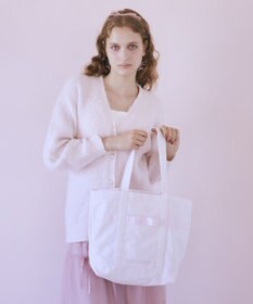 Maison de FLEUR ピンクマニアマルチポケット帆布トートMバッグ