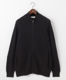 JOSEPH ABBOUD 【キングサイズ・洗える・カシミヤブレンド】カシミヤブレンド ハイネック ジップ  カーディガン