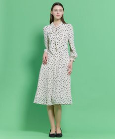TOCCA 【八木アリサさん着用】【消臭】PROMISE RIBBON ROSETTE ドット柄ドレス