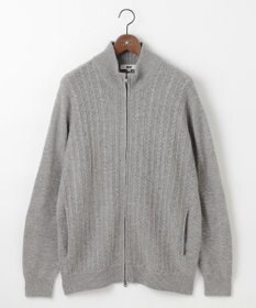 JOSEPH ABBOUD 【キングサイズ・洗える・カシミヤブレンド】カシミヤブレンド ハイネック ジップ  カーディガン