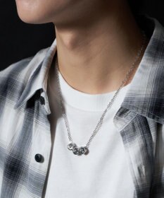 WEGO M立体モチーフ3連ネックレス