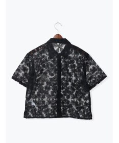 Te chichi オーガンジー刺繍ハーフスリーブシャツ