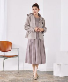 Tiaclasse L 【洗える】タフタスカートドッキングワンピース