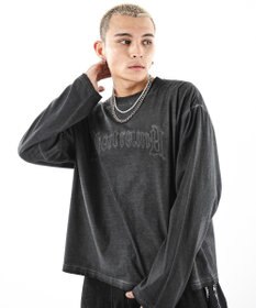 WEGO 【ユニセックス着用ITEM/MLサイズ展開】コールドダイダメージアップリケT（LS）