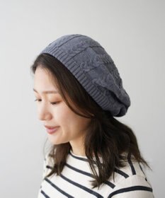 石田製帽 オーガニックコットン アラン編みベレー