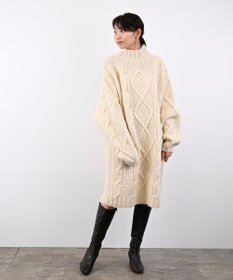 LENO ARAN ONEPIECE　アラン柄ニットワンピース