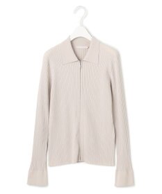 ICB 【洗える】シルクヴィスコースハイゲージ ジップアップカーディガン