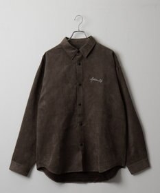 WEGO フェイクスウェードワンポイントBIGシャツ（LS）