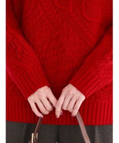 AMERICAN HOLIC パッチワークケーブルニットチュニック