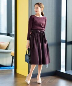 Tiaclasse 【洗える】タフタスカートドッキングワンピース