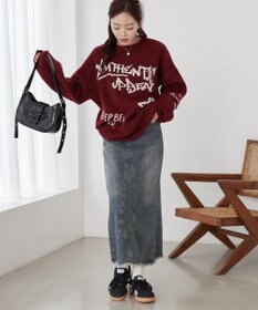 WEGO フラッフィーグラフィックBIGニットプルオーバー