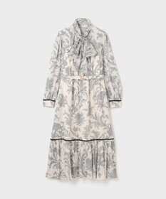 GRACE CONTINENTAL サラサプリントリボン付ワンピース