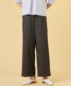 J.PRESS LADIES L ソフトシャンブレー ストレートパンツ ダークブラウン系