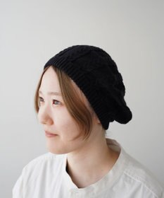 石田製帽 オーガニックコットン アラン編みベレー
