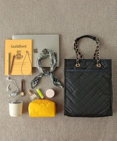 LeSportsac CHAIN N/S TOTE/ディープシーブルーキルト
