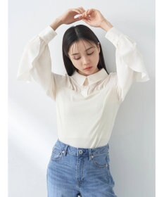 earth music&ecology ドッキングフリルシャツ見えプルオーバー