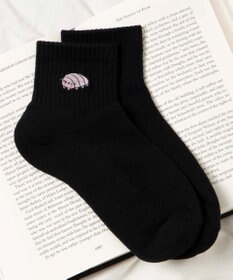 WEGO アニマル刺繍アンクル底パイルソックス