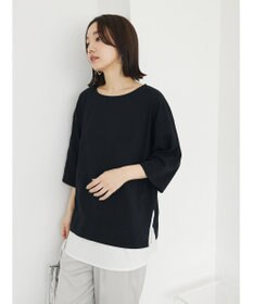 Green Parks 裾ドッキングレイヤー風７分袖プルオーバー