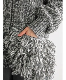 Te chichi ループ編みVネックミドルカーディガン