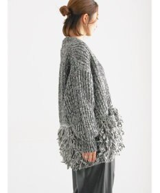 Te chichi ループ編みVネックミドルカーディガン