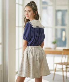 組曲 KIDS 【150-160㎝】フレアーギンガム ショートパンツ