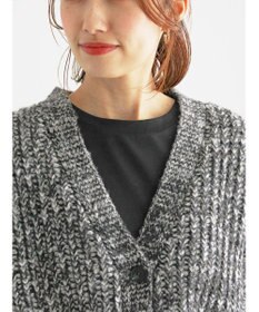 Te chichi ループ編みVネックミドルカーディガン