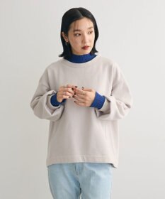 Green Parks 配色リブニットドッキング裏起毛プルオーバ