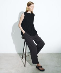 #Newans 【金子綾さんインスタライブご紹介アイテム】（セットアップ可能）ふくれジャガード ペプラムブラウス