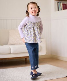 ANY KIDS ドッキング花柄カットソー