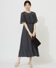 ANY SIS 【Lily Calin】ラッフルチュールフェイクパール ドレス