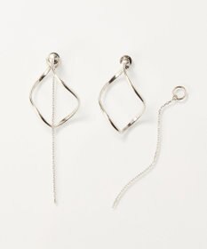 Phoebe 2wayグレースツイストラインイヤリング　シルバー