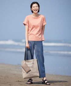 J.PRESS LADIES 【WEB限定カラーあり・接触冷感・UVケア】コンパクトコットンスムース タックスリーブ カットソー