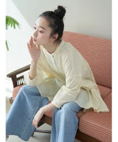 earth music&ecology コットンボイル切替ティアードチュニック