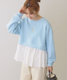 AMERICAN HOLIC 異素材ドッキングティアードポンチプルオーバ