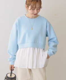 AMERICAN HOLIC 異素材ドッキングティアードポンチプルオーバ