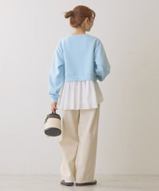 AMERICAN HOLIC 異素材ドッキングティアードポンチプルオーバ