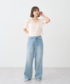 earth music&ecology ワイドフリンジデニムパンツ