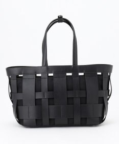 Y'SACCS 【リサイクルレザー】メッシュかごバッグ　large