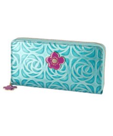 クラフトフラワー ラウンドファスナー長財布 花柄 牛革 日本製