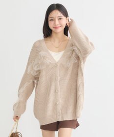 earth music&ecology チュールフリルカーディガン