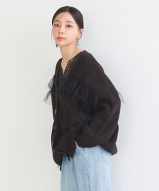 earth music&ecology チュールフリルカーディガン