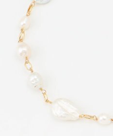 自由区 【VELATTI】Links long チェーン with 淡水パール ネックレス