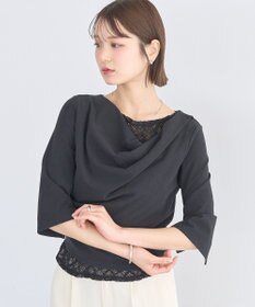 earth music&ecology レースレイヤードドレーププルオーバー