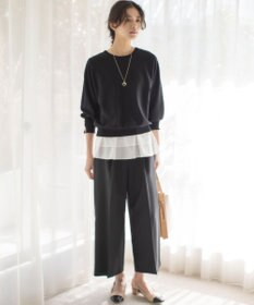 組曲 L 【ストレッチ・イージーケア】オシャクロス ガウチョパンツ