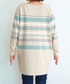 Tiaclasse 【洗える】マルチボーダーニットチュニック