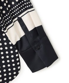 BEIGE， GADE / モノトーンドット柄バンドカラーブラウス