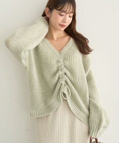 earth music&ecology フロントシャーリングニットプルオーバー