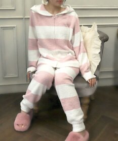 WEGO ボーダーZIPパーカー