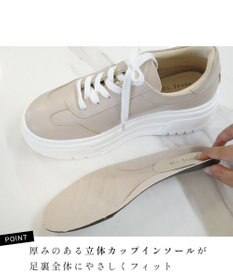 Pointer 日本製 本革ボリューム厚底スニーカー