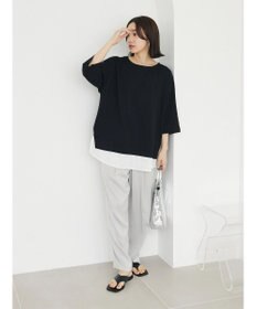 Green Parks 裾ドッキングレイヤー風７分袖プルオーバー